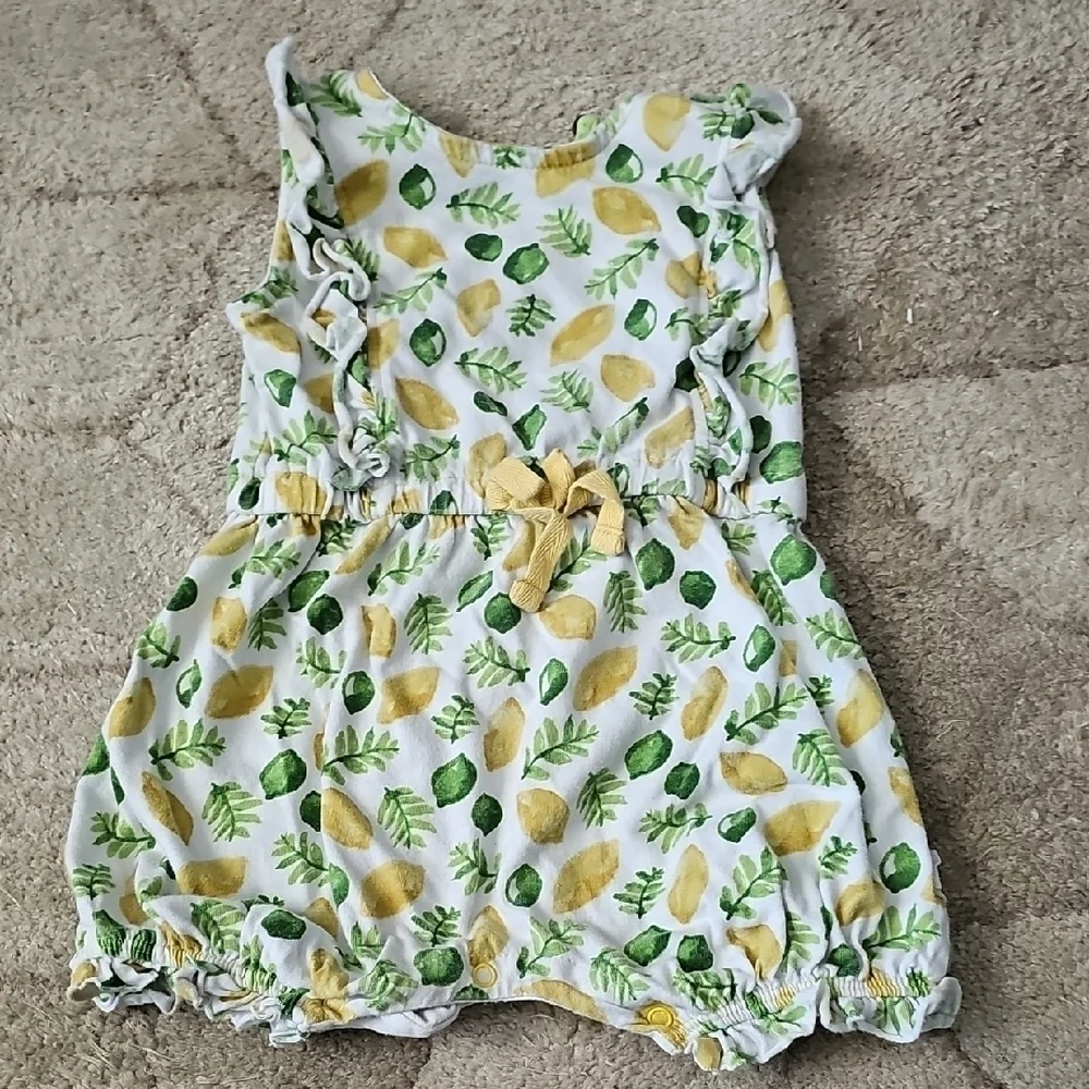Lemon Lime Print Baby Romper